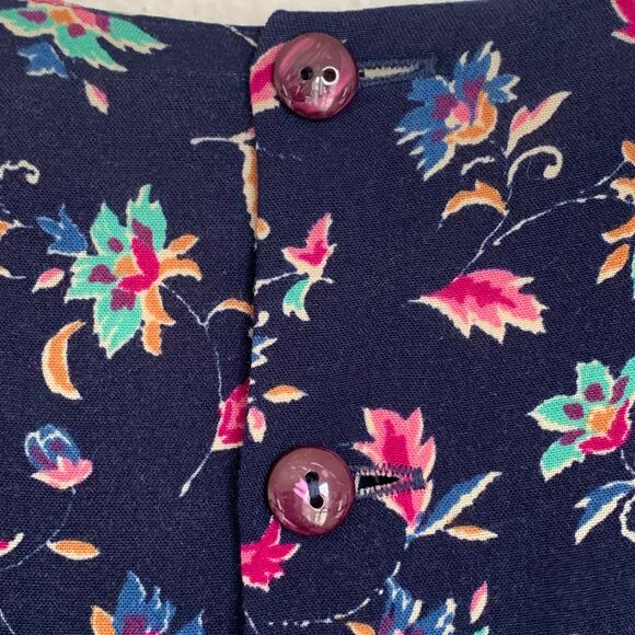 Vintage Lang Originals Paisley Floral Maxi Dress in Blue - Picture 7 of 10